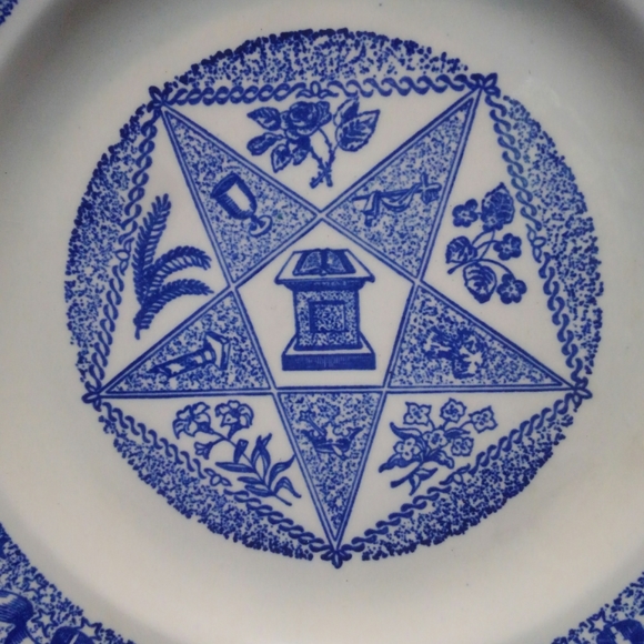 Vtg 1950 💎 Masonic 50s Plate ⭐ Order of the Eastern Star ✨ Freemason Antique - Picture 6 of 9
